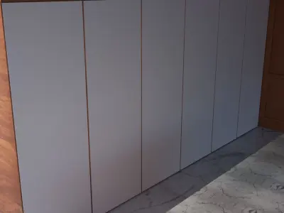 kitchen with marble floors and sky 3D model