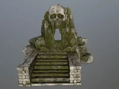skull cave Low-poly 3D model