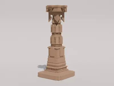 Ancient Indian Temple Pillar - Ayodhya Inspired - PBR Game Ready 3D model