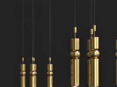 Pendan collection pendant light with four balls hanging from it 3D model