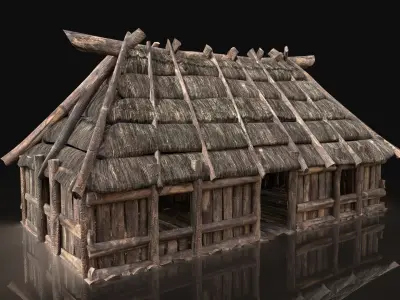 NEXT GEN AAA FANTASY MEDIEVAL VIKING WOODEN COTTAGE HOUSE Low-poly 3D model