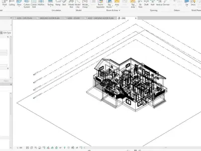 Classic House 3D model 7