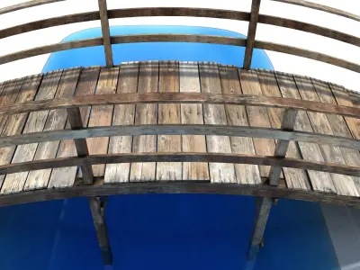 Low Poly Old Wooden Bridge 2 Low-poly 3D model