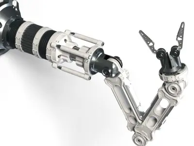 Robotic Arm White PBR Rigged Low-poly 3D model