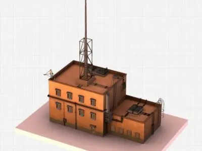 Futuristic Building  Low-poly 3D model