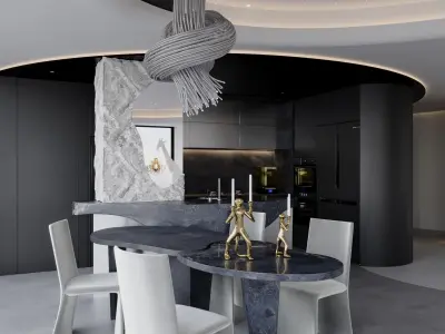 Dream living and dining room 3D model
