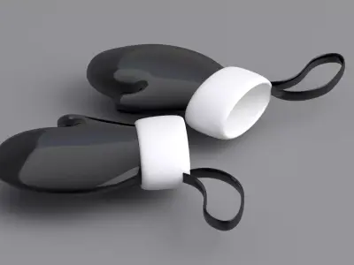 christmas hand gloves Black 3D model