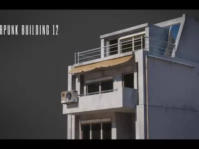 Dystopian Cyberpunk Building 13 Low-poly 3D model