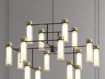 OSMAN modern chandelier with glass cylinders 3D model