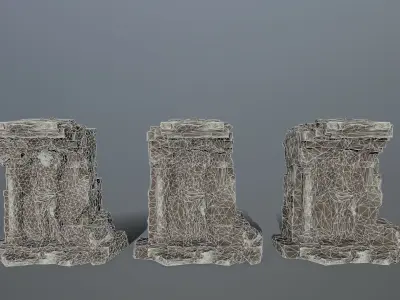 old statue  Low-poly 3D model
