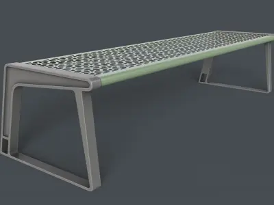 Metal Modern Bench 14 PBR Game Ready Low-poly 3D model