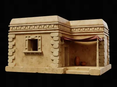 EGYPTIAN ARAB DESERT HOUSE HUT CLAY COTTAGE SHELTER COLLECTION Low-poly 3D model