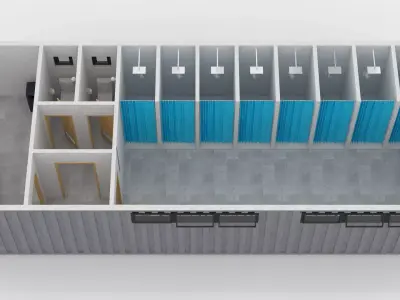 Container Changing Room 3D model