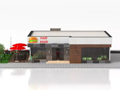 Drive-Thru Fast Food Restaurant  3D model purchase
