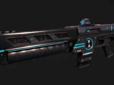 Sci-Fi Rifle Low-poly 3D model