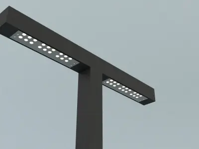 laos Square Street Light Low-poly 3D model