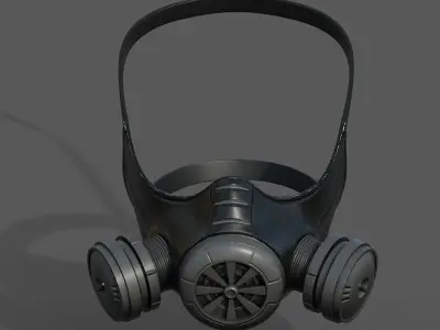 Gas mask helmet 3d model military combat fantasy  Low-poly 3D model