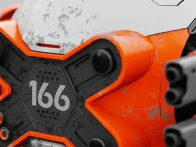 Combat Drone XM09 Rigged 3D model