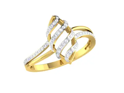Light Weight Gold Diamond Rings-R-4134 3D print model