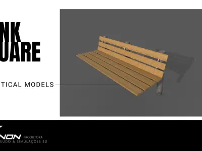 Park Bench Low-poly  Low-poly 3D model