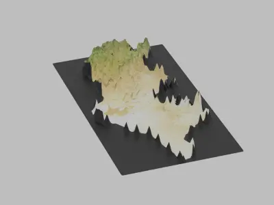 Tunisia Map Country Low-poly 3D model