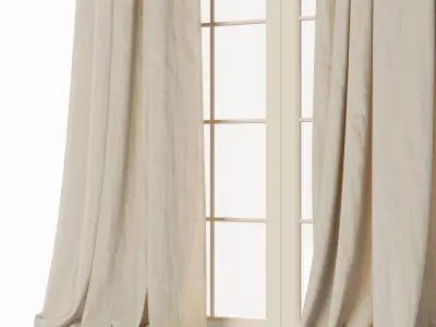 Linen curtains 3D model