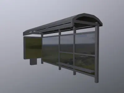Bus Station Low-poly 3D model