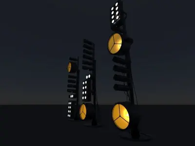 spotlights and wires 3D model