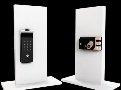 Large Digital Door Lock 3D model YDR 41A Low-poly 3D model Low-poly 3D model
