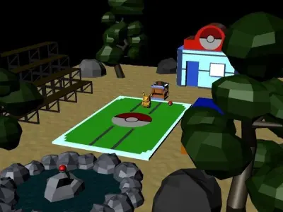 Pokemon stage Low-poly 3D model