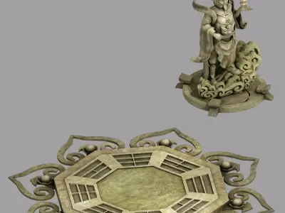 Gang - Decorative Stone Carving 03 3D model