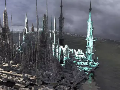 The Power relay City Kitbash 3D model