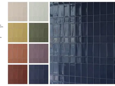 Subway and Square Tiles in Alternating Vertical Stacked Layout Texture