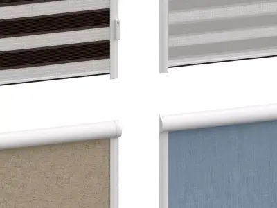 Roller blinds for windows 3D model