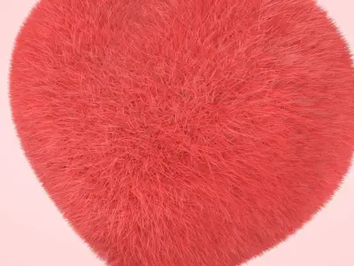 Heart - Fluffy Cushion  Low-poly 3D model