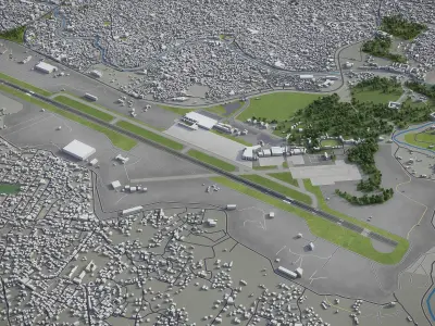 Tribhuvan International Airport - KTM Low-poly 3D model