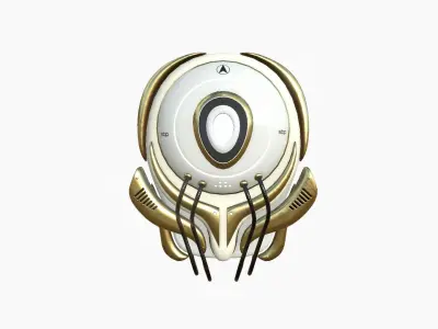 SciFi Backpack D01 White Gold - Fashion Character Design Low-poly 3D model