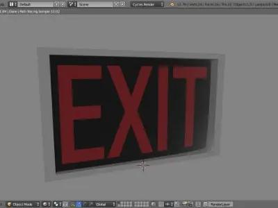 Exit Sign Free low-poly 3D model purchase