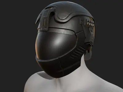 Helmet scifi military futuristic technology cyborg fantasy  Low-poly 3D model