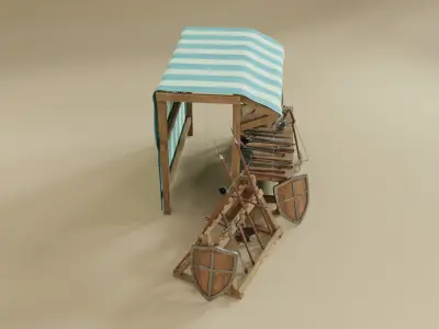 Medieval Market Weapons Low-poly 3D model