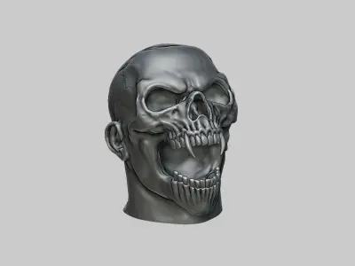Scream skull human Headphone Stand 3D print model