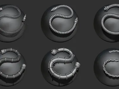 Sci-Fi IMM Tubes and Cables volume 01 3D model