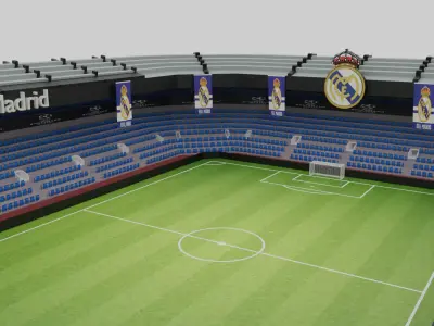 Real Madrid Football Stadium Low-poly 3D model