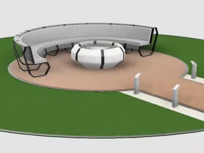 outside round fire place Free 3D model