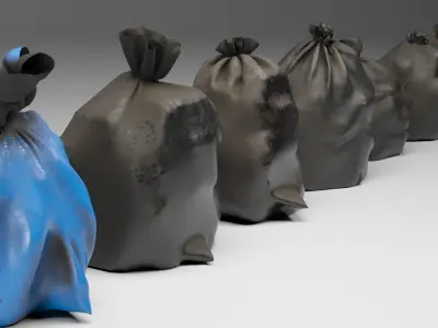 Garbage dusty bags 3D model