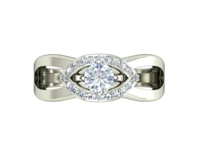 Women Wedding Engagement Two Band Ring 3D print model get