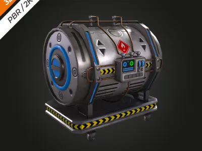 SCI-FI Fuel Tank Low-poly 3D model