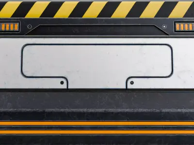 Sci-Fi Road Barrier Low-poly 3D model