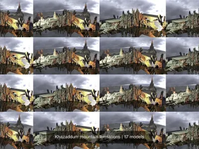 Khazaddum mountain formations 3D Model Pack