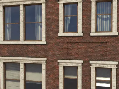 Apartment Building 156 Low Poly 3d Model Low-poly 3D model